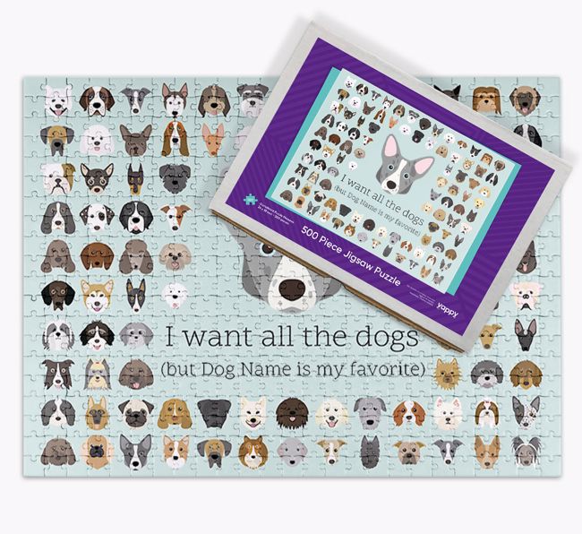 I Want All The Dogs: Personalized {breedFullName} Jigsaw